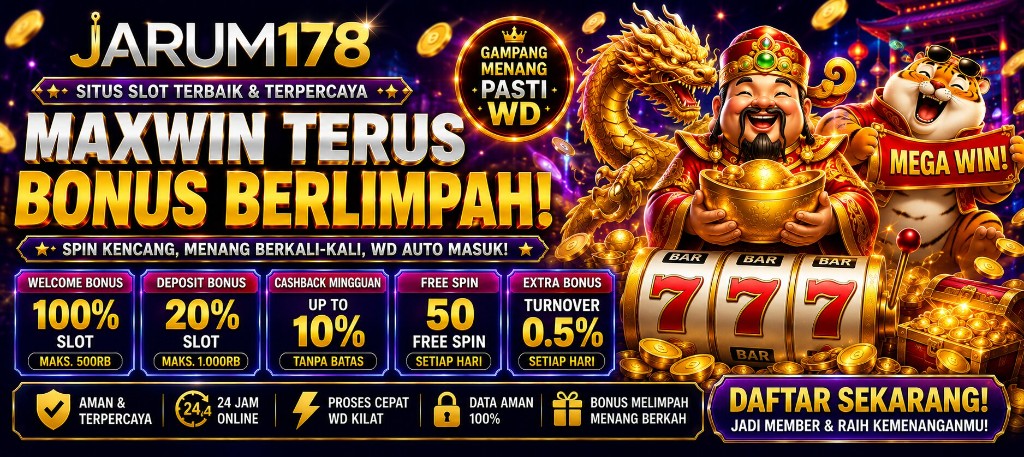 Banner BEWOKWIN kemenangan beruntun — bonus arena gold-silver, WD otomatis QRIS kilat